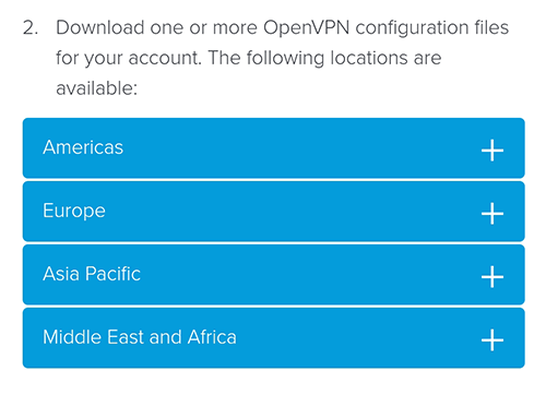 Screenshot of ExpressVPN website showing servers organized by region.