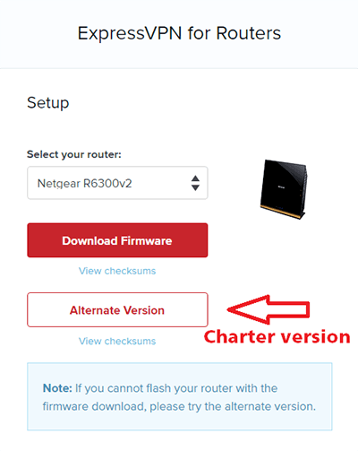 ExpressVPN R6300v2 router firmware download page