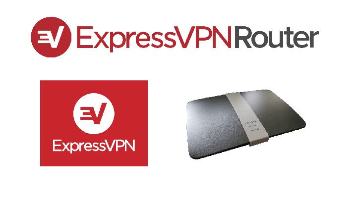 Image of the ExpressVPN logo beside a router