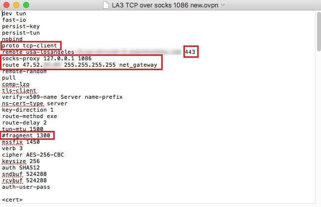 VPN over shadowsocks openvpn edited config file for Mac