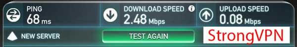 speedtest.net StrongVPN test result - 2.48 Mbps