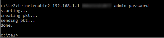 telnetenable2 commands