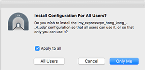 Screenshot of dialog asking whether to install for all users or only me