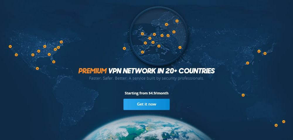 VPN.ac logo with text - Premium VPN network - Faster, Safer, Better - Built by security professionals