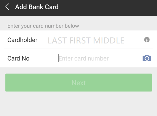 Enter Card Number