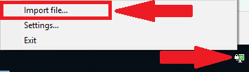 Screenshot Windows OpenVPN gui import file option